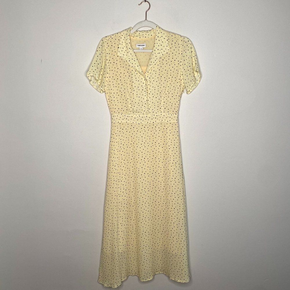 FRANK & OAK yellow polka dot maxi dress | Size: XS